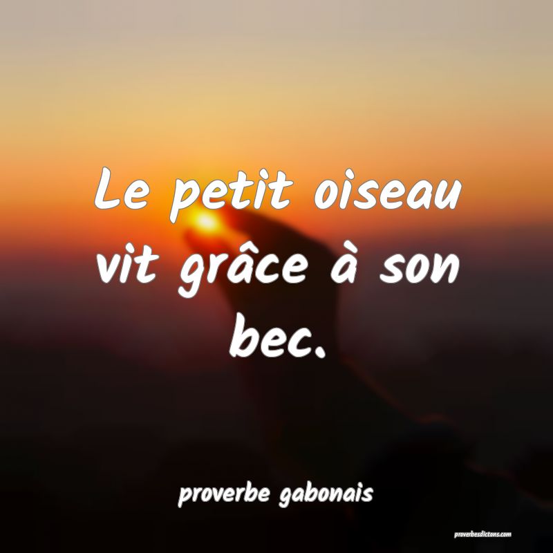  Le petit oiseau vit grâce à son bec.