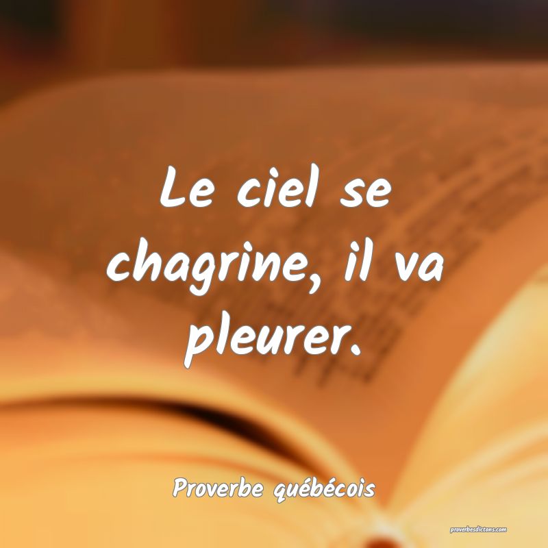 Le ciel se chagrine, il va pleurer.