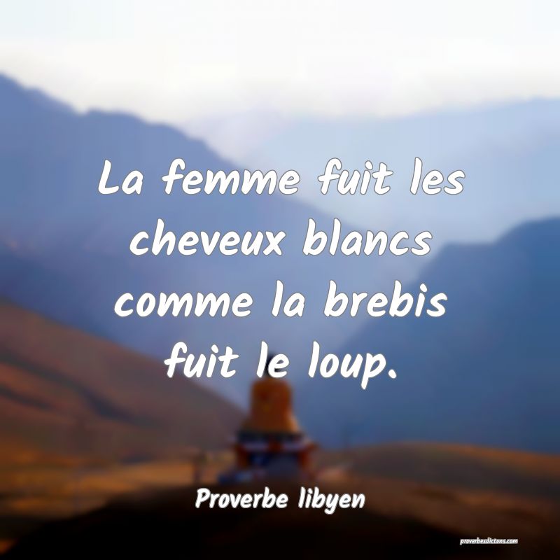 La femme fuit les cheveux blancs comme la brebis fuit le loup.
