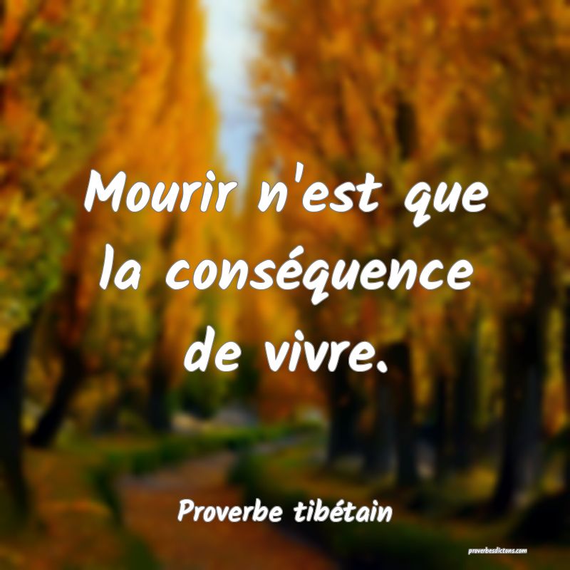 Mourir n'est que la conséquence de vivre.