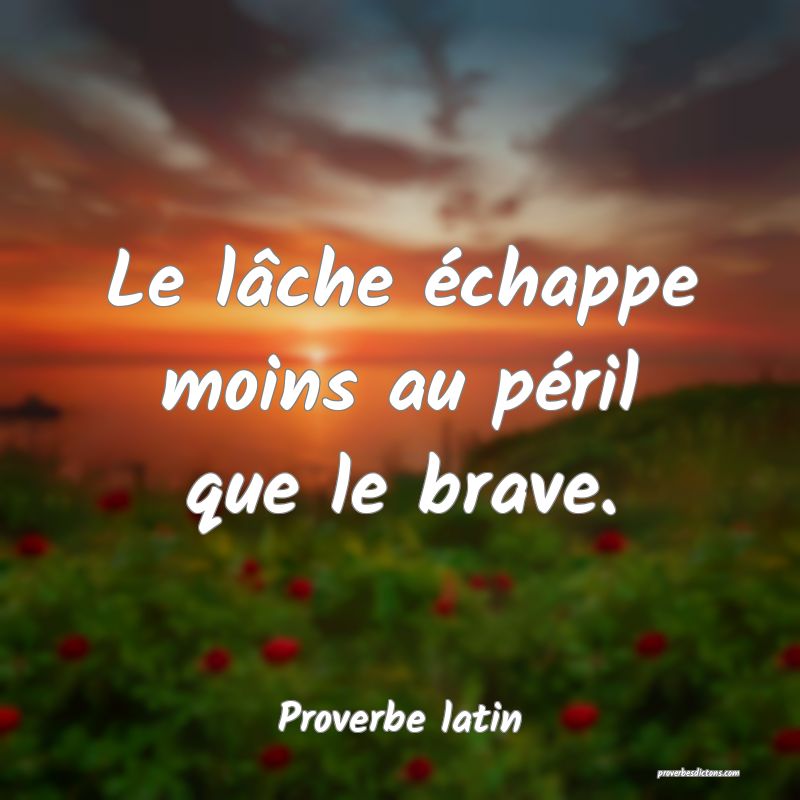 Le lâche échappe moins au péril que le brave.