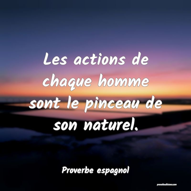 Les actions de chaque homme sont le pinceau de son naturel.