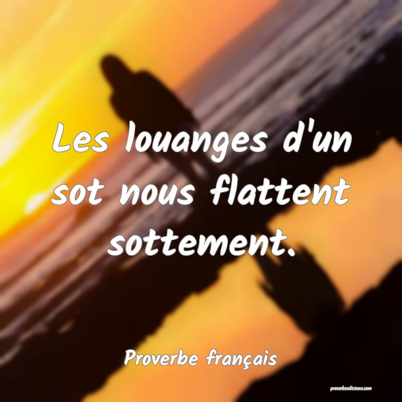 Les louanges d'un sot nous flattent sottement.