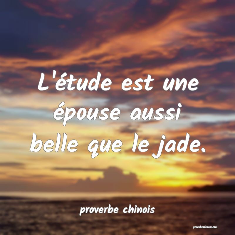  L'étude est une épouse aussi belle que le jade.