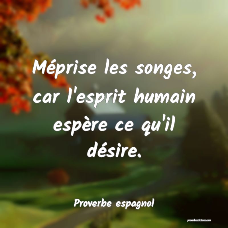 Méprise les songes, car l'esprit humain espère ce qu'il désire.