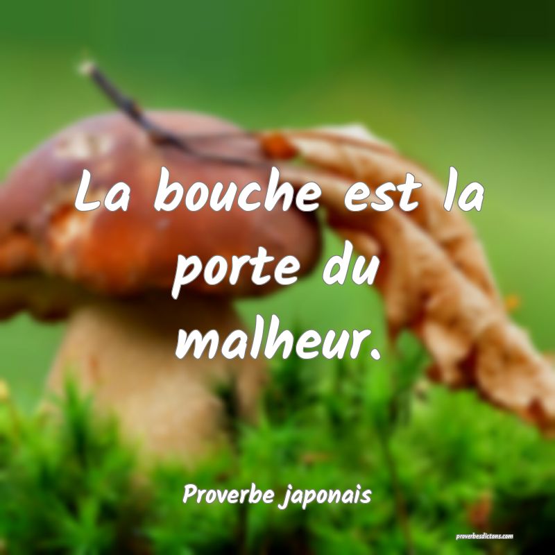 La bouche est la porte du malheur.