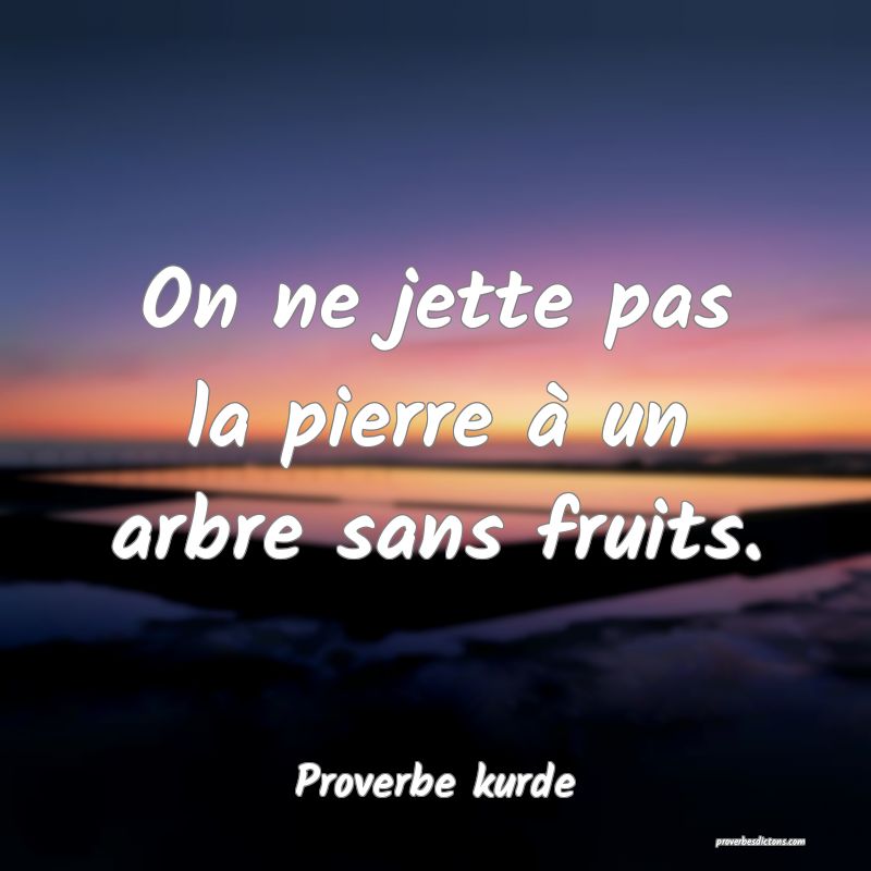 On ne jette pas la pierre à un arbre sans fruits.
