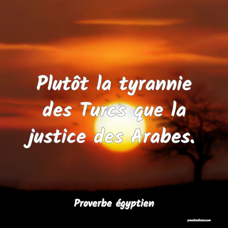 Plutôt la tyrannie des Turcs que la justice des Arabes.