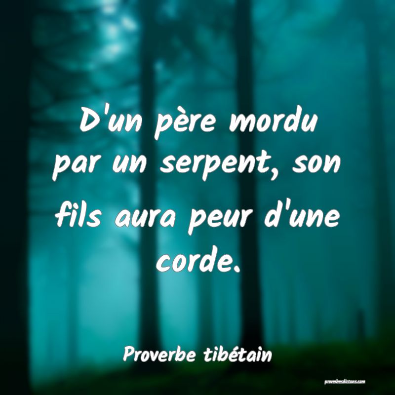 D'un père mordu par un serpent, son fils aura peur d'une corde.