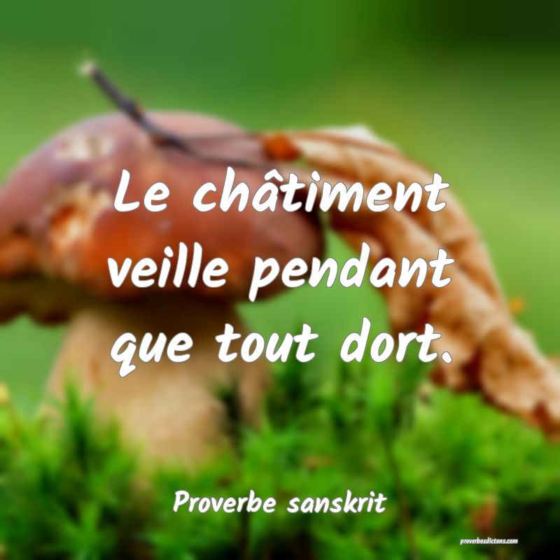 Le châtiment veille pendant que tout dort.