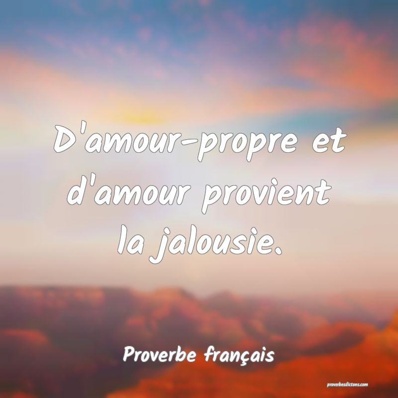 D'amour-propre et d'amour provient la jalousie.