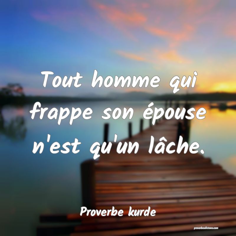Tout homme qui frappe son épouse n'est qu'un lâche.