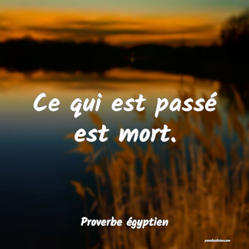 Ce qui est passé est mort.