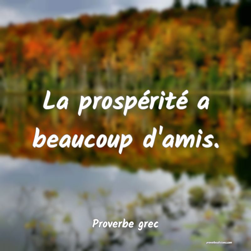La prospérité a beaucoup d'amis.