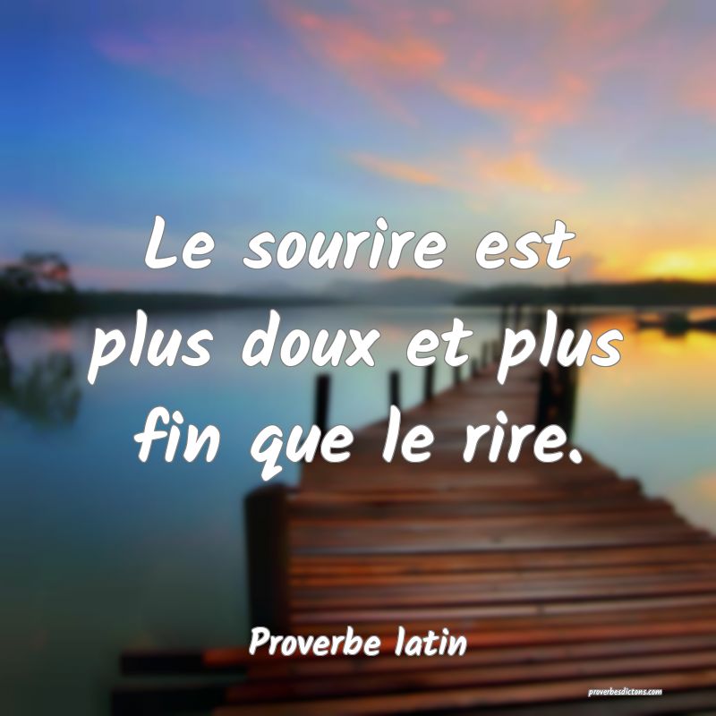 Le sourire est plus doux et plus fin que le rire.