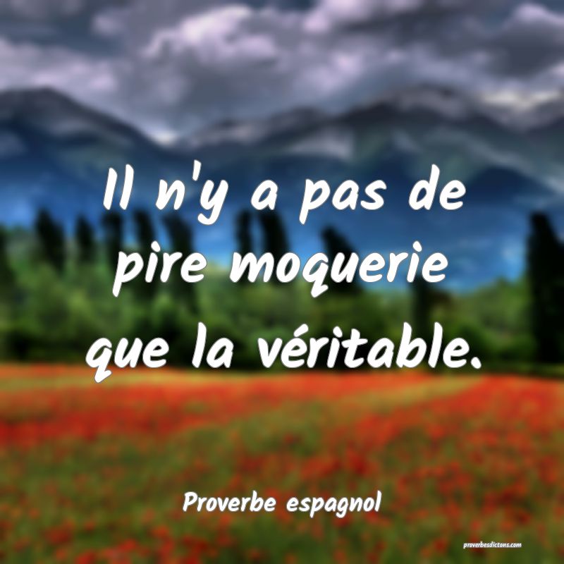 Il n'y a pas de pire moquerie que la véritable.