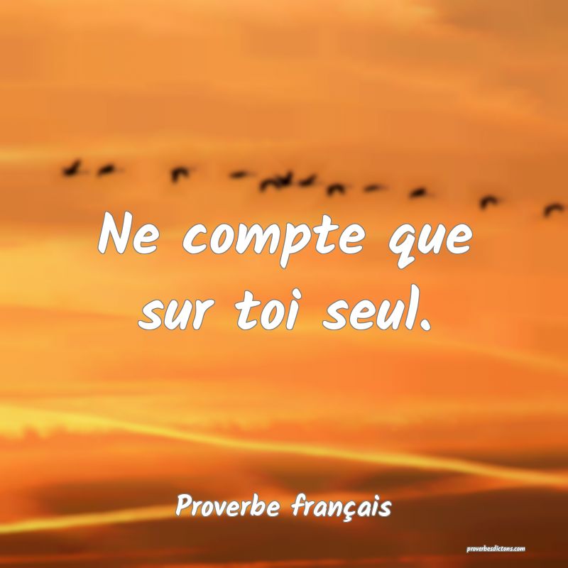 Ne compte que sur toi seul.