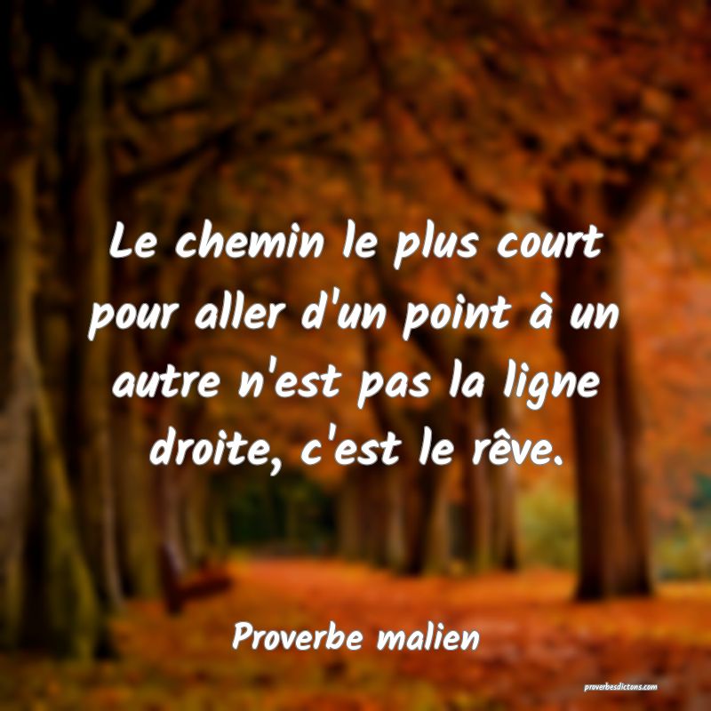 Le chemin le plus court pour aller d'un point à un autre n'est pas la ligne droite, c'est le rêve.