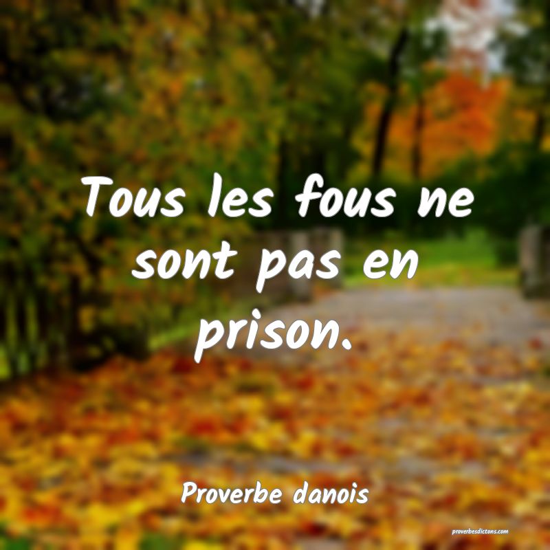 Tous les fous ne sont pas en prison.