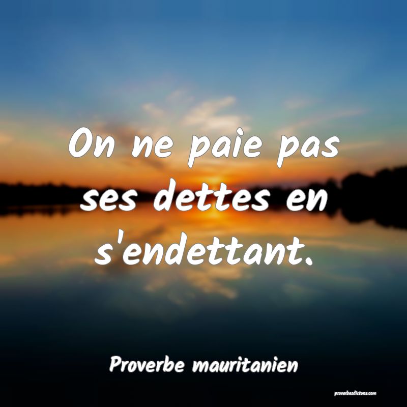 On ne paie pas ses dettes en s'endettant.
