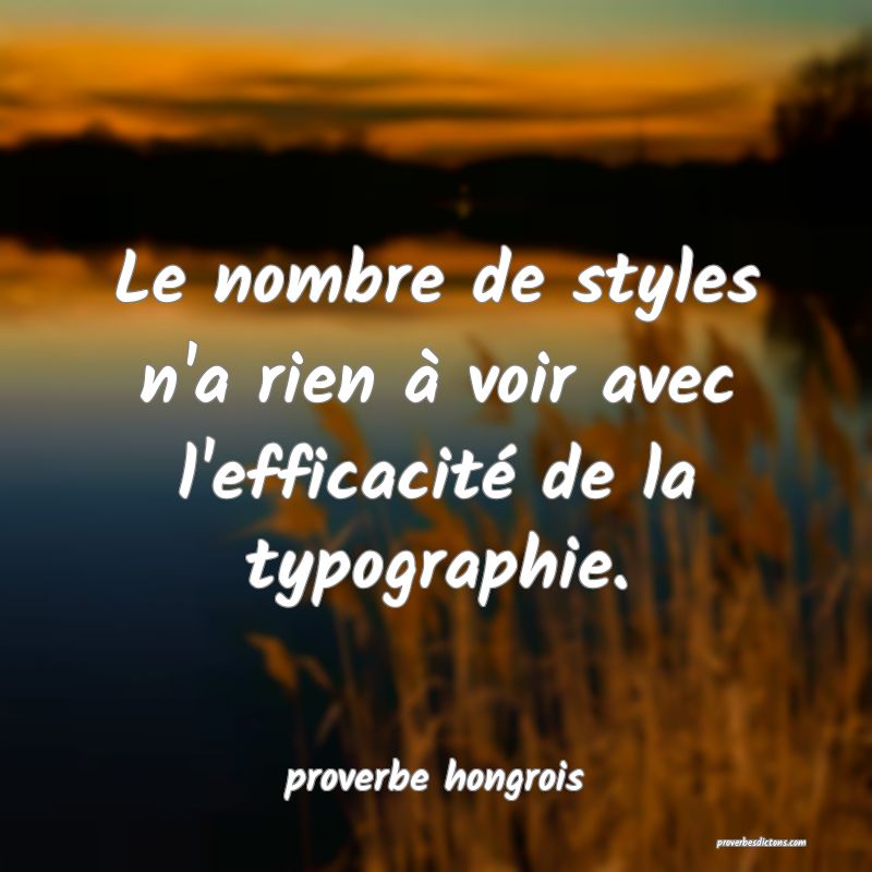 Le nombre de styles n'a rien à voir avec l'efficacité de la typographie.