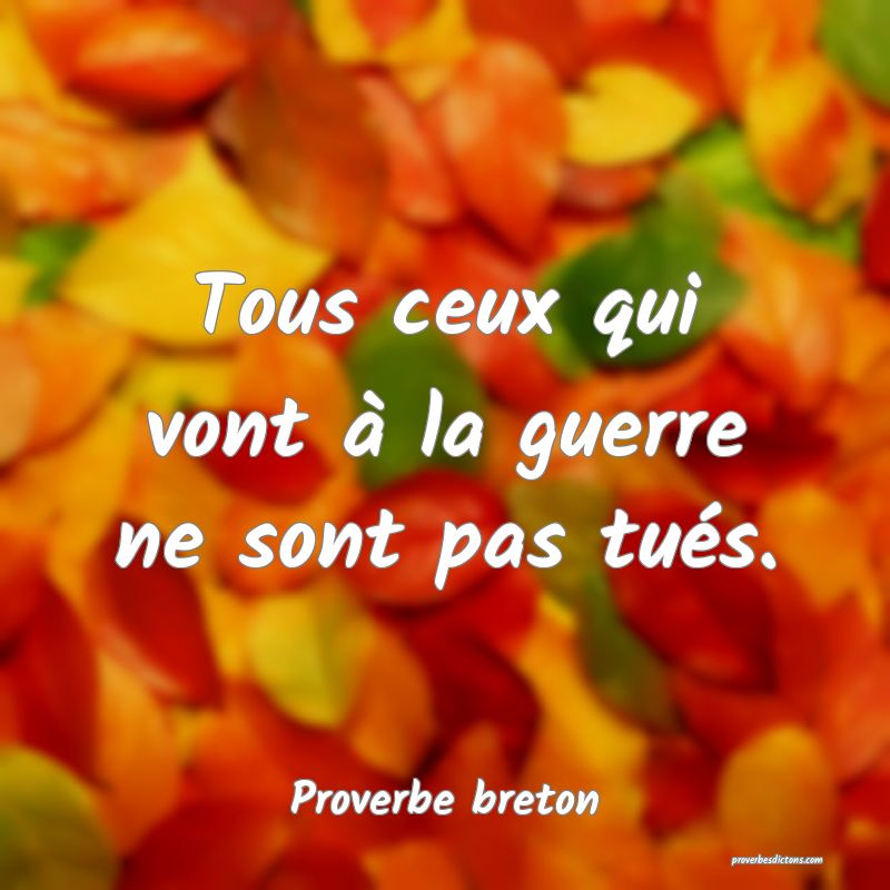 Tous ceux qui vont à la guerre ne sont pas tués.