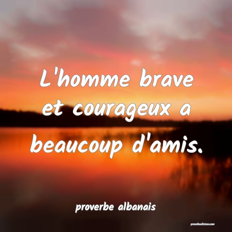  L'homme brave et courageux a beaucoup d'amis.
