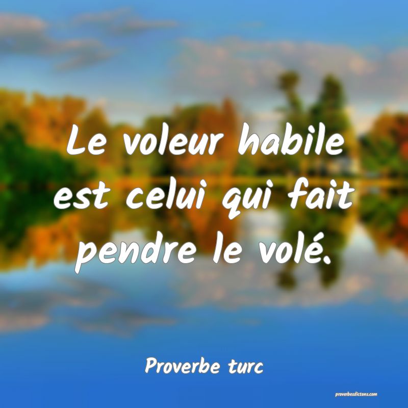 Le voleur habile est celui qui fait pendre le volé.