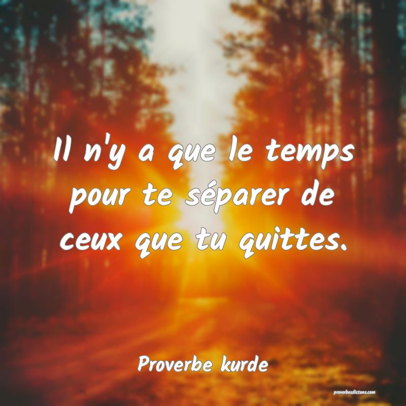 Il n'y a que le temps pour te séparer de ceux que tu quittes.