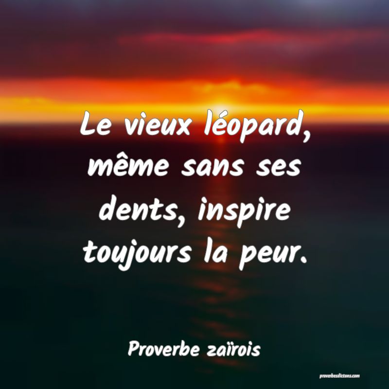 Le vieux léopard, même sans ses dents, inspire toujours la peur.
