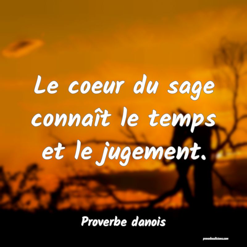Le coeur du sage connaît le temps et le jugement.