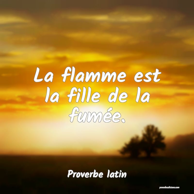 La flamme est la fille de la fumée.