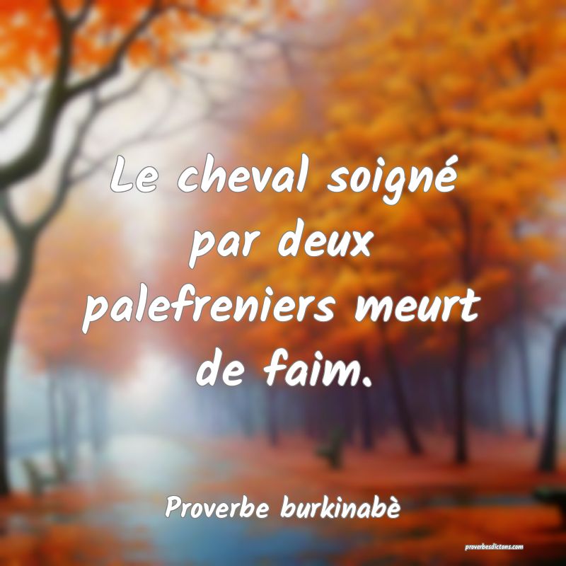Le cheval soigné par deux palefreniers meurt de faim.