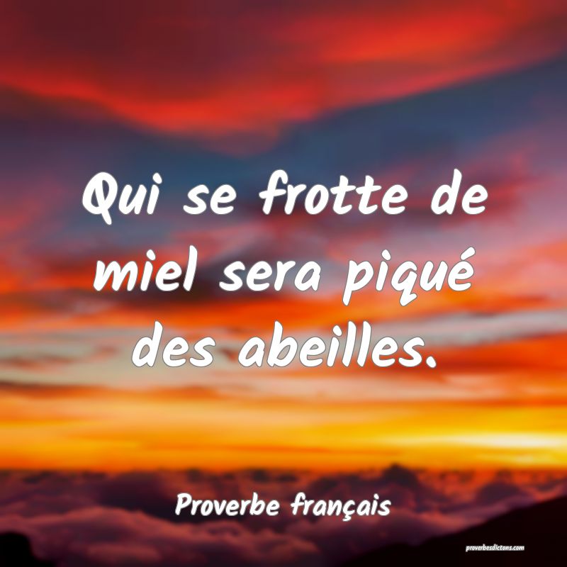 Qui se frotte de miel sera piqué des abeilles.