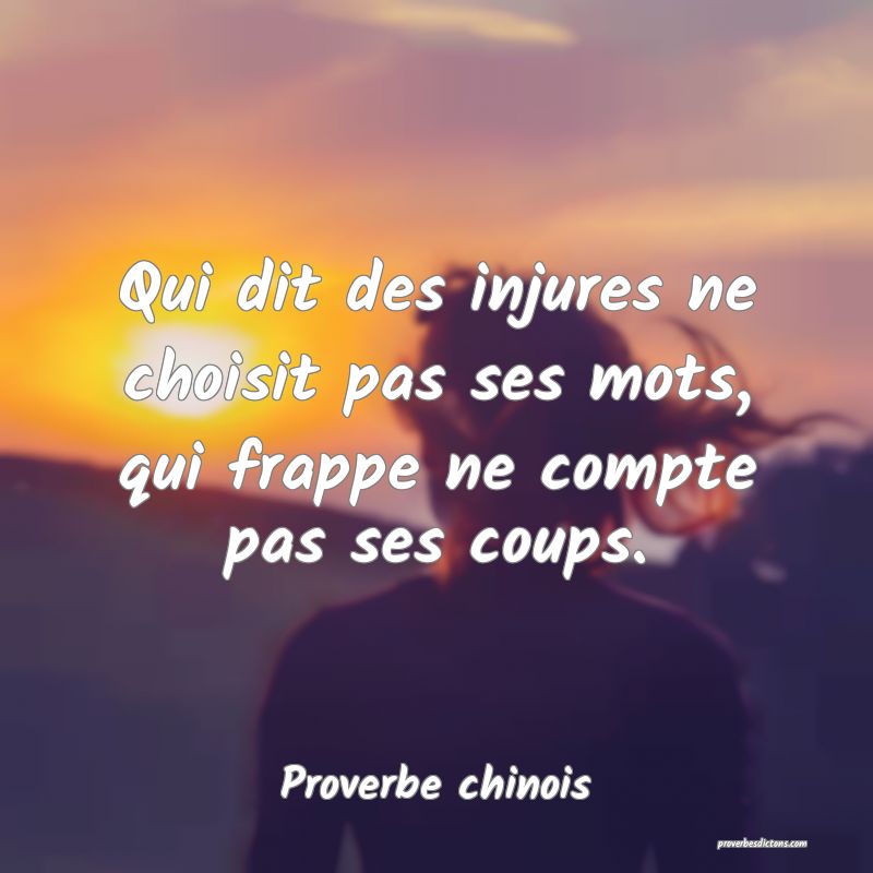 Qui dit des injures ne choisit pas ses mots, qui frappe ne compte pas ses coups.