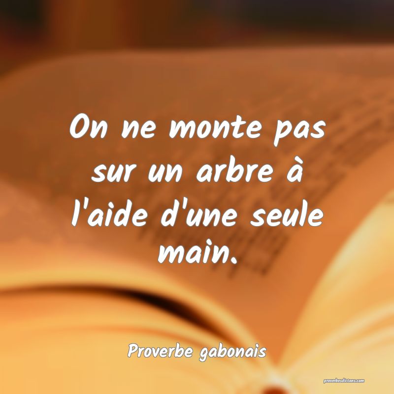 On ne monte pas sur un arbre à l'aide d'une seule main.