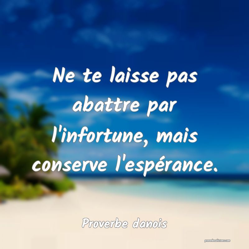 Ne te laisse pas abattre par l'infortune, mais conserve l'espérance.