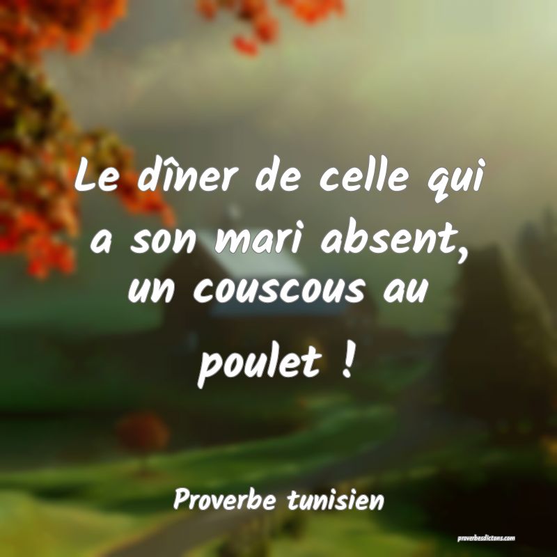 Le dîner de celle qui a son mari absent, un couscous au poulet !
