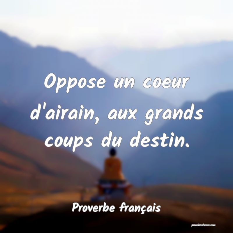 Oppose un coeur d'airain, aux grands coups du destin.