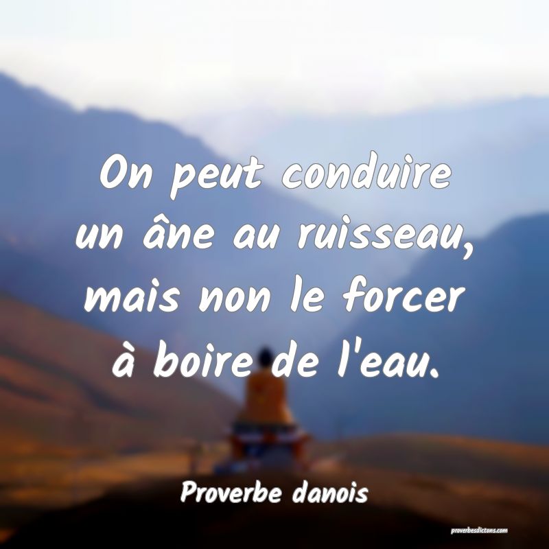 On peut conduire un âne au ruisseau, mais non le forcer à boire de l'eau.