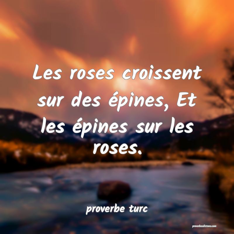  Les roses croissent sur des épines, Et les épines sur les roses.