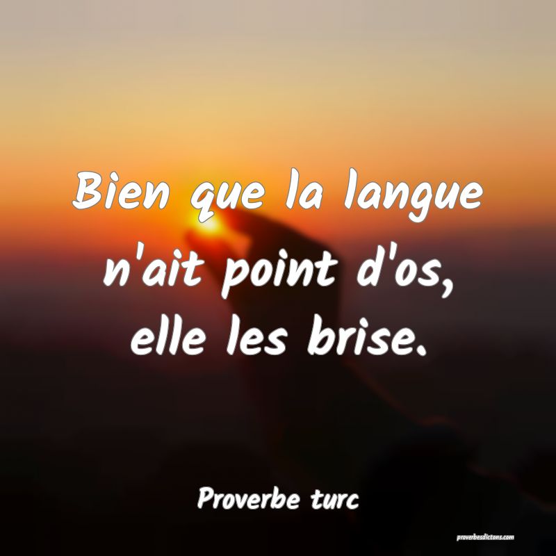 Bien que la langue n'ait point d'os, elle les brise.