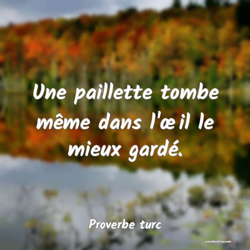 Une paillette tombe même dans l'œil le mieux gardé.