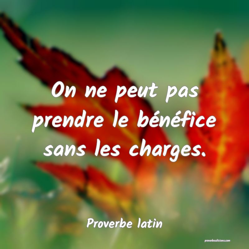 On ne peut pas prendre le bénéfice sans les charges.