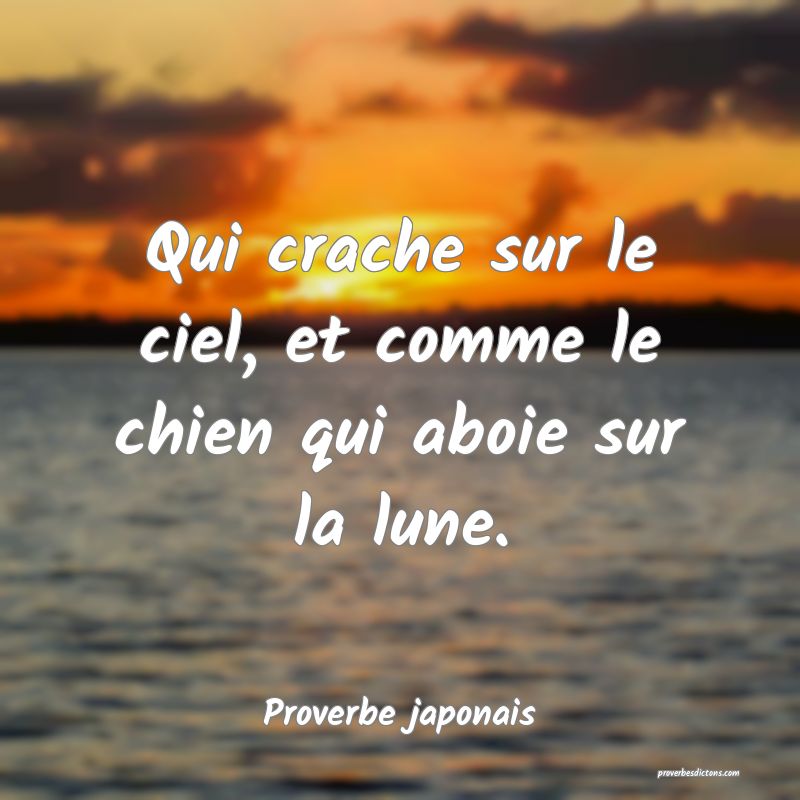 Qui crache sur le ciel, et comme le chien qui aboie sur la lune.