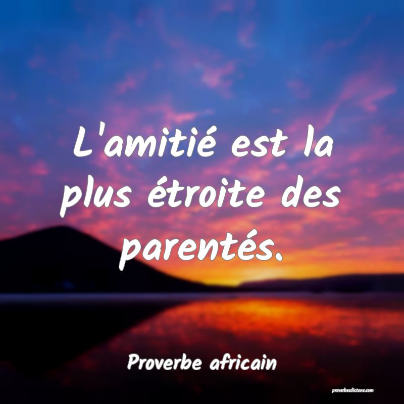 L'amitié est la plus étroite des parentés.