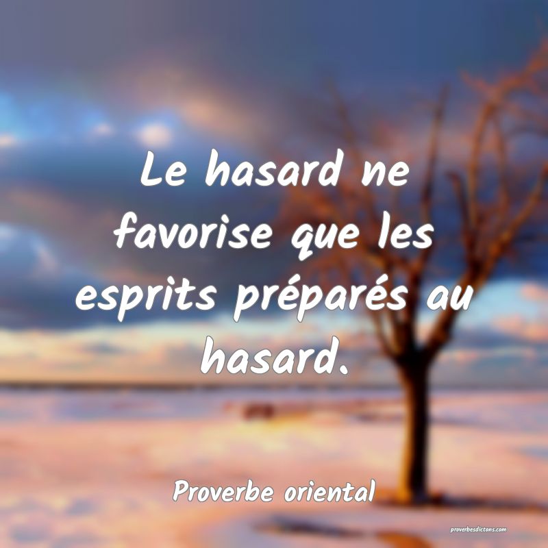 Le hasard ne favorise que les esprits préparés au hasard.