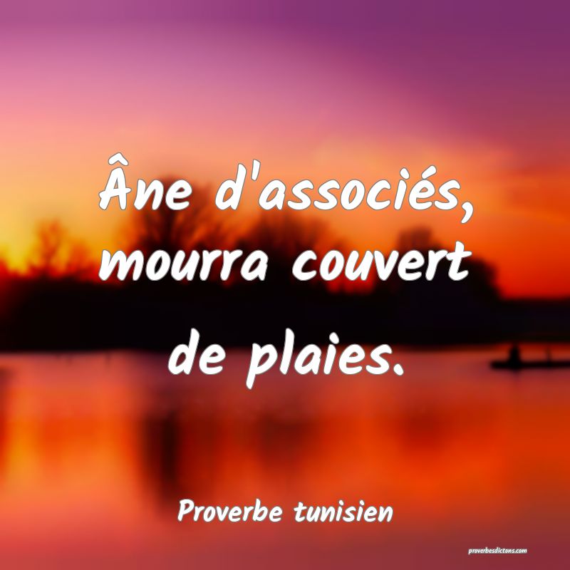Âne d'associés, mourra couvert de plaies.
