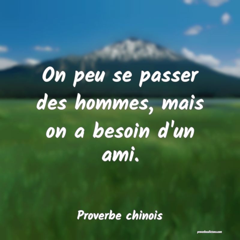 On peu se passer des hommes, mais on a besoin d'un ami.