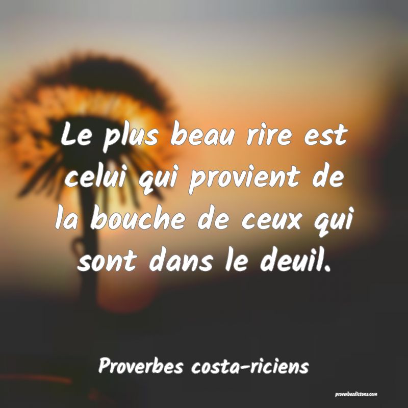  Le plus beau rire est celui qui provient de la bouche de ceux qui sont dans le deuil.